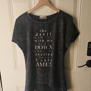 Charcoal Amen Graphic Tee, sz M